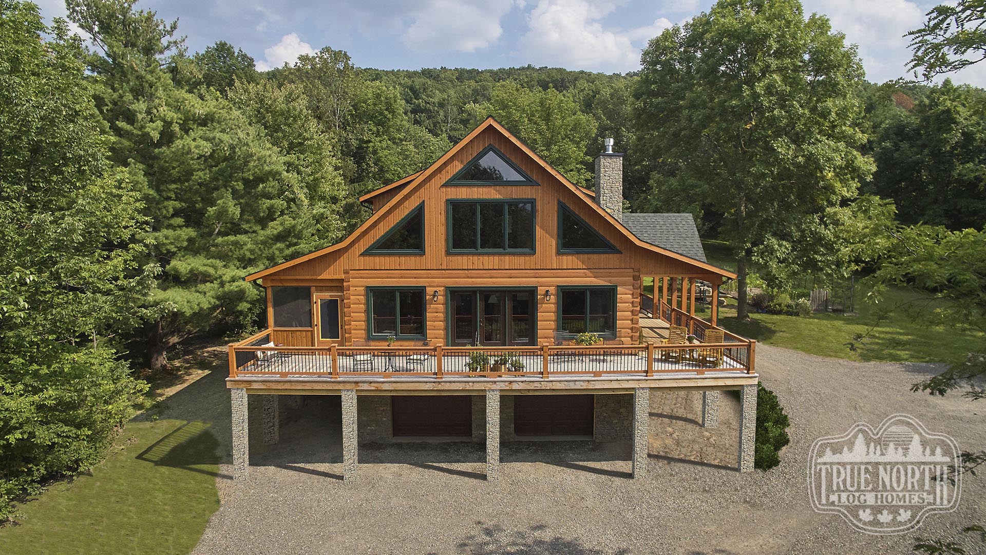 ASPEN 9 front view with stone pillars