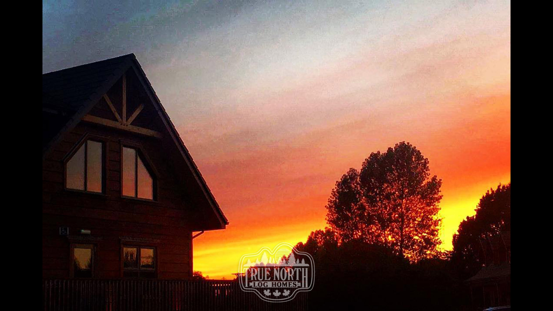 Pine Lake Camp 2 rear view sunset